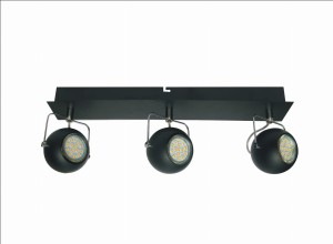 TONY LAMPA SUFITOWA LISTWA 3X3W LED GU10 CZARNY MATOWY