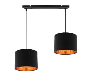 Candida lampa wisząca czarny 2x40w e27 abażur czarny