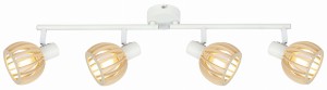 ATARRI LAMPA SUFITOWA LISTWA 4X25W E14 BIAŁY+DREWNO