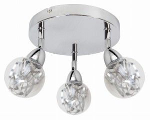 BOLO LAMPA SUFITOWA PLAFON 3X6W LED SMD GŁÓWKA OKRĄGŁA 1E Z PRZEGUBEM KLOSZ WYMIENNY KD SYSTEM CHROM/BEZBARWNY