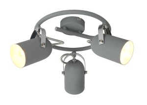 GRAY LAMPA SUFITOWA SPIRALA 3X40W E14 SZARY