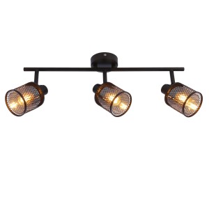 LAMPA SUFITOWA CANABERA KAWOWE ZŁOTO 3X40W E14 KLOSZ BURSZTYNOWY