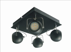 TONY LAMPA SUFITOWA PLAFON 4X3W LED GU10 CZARNY MATOWY