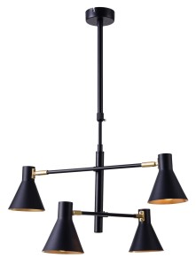 LESS LAMPA WISZĄCA 4X40W E14 CZARNY MATOWY