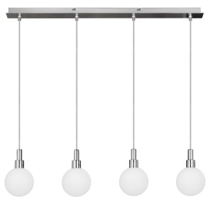 Maldus lampa wisząca chromowy 4x40w g9 klosz biały