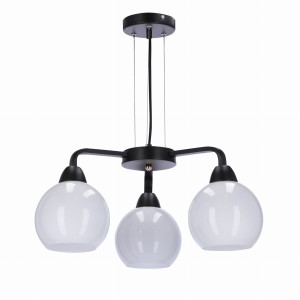 Caldera lampa wisząca czarny 3x60w e27 klosz biały