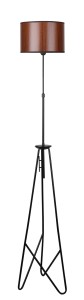 FLOAT LAMPA PODŁOGOWA CZARNA 1X60W E27 ABAŻUR TIMBER CIEMNY