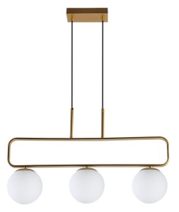 Jove lampa wisząca mosiądz 3x20w g9 klosz biały