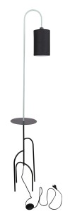RAVELLO LAMPA PODŁOGOWA CZARNY+ZIELONY 1X40W E14 ABAŻUR CZARNY