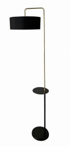 IMPACT LAMPA PODŁOGOWA CZARNY+ZŁOTY MATOWY 1X40W E27 ABAŻUR CZARNY