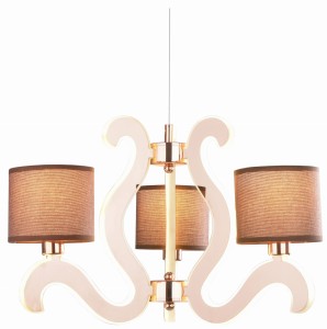 AMBROSIA 3 LAMPA WISZĄCA 3X40W E14 + 18,4W LED MIEDZIANY