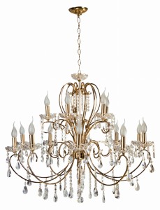 AURORA LAMPA WISZĄCA 10+5*40W E14  ZŁOTO